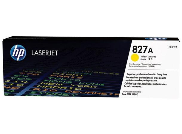 Toner HP CF302A 827A 32K gul HP høykapasitetstone gul 